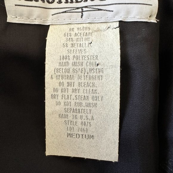 Vintage Sears Women's Another Thyme Black Gold Embroidered Velvet Sheer Sleeve. - Picture 7 of 10